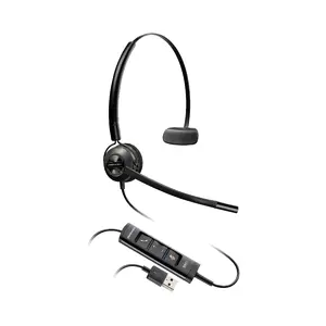 Проводная гарнитура Poly EncorePro 545 USB-A, супраауральная, на оголовье, кабель 2.18 м, 32 г, чёрная