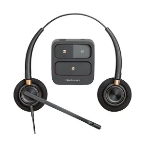 Divu auss vadu austiņas PLANTRONICS HP Poly EncorePro 520 ar Quick Disconnect, supraaurālas, 20–10000 Hz, kabelis 0,785 m, 74 g, melnas