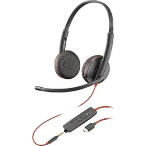 Austiņas PLANTRONICS Blackwire C3225 ar vadu, USB‑A un trokšņu slāpējošu mikrofonu