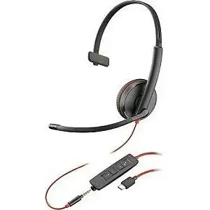 Vadu USB austiņu komplekts PLANTRONICS Blackwire 3200 UC (209750-101) ar vadības pogām