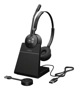 Austiņas GN Audio Germany Jabra Engage 55 SE — bezvadu USB‑A MS Stereo, supraaurālas, darbības rādiuss 150 m, 40–16000 Hz, 83 g (ar statīvu)