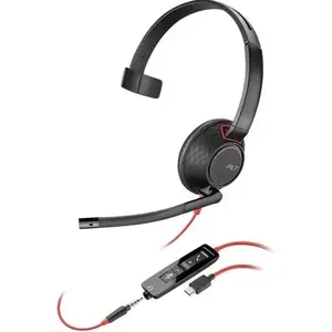 Austiņas PLANTRONICS Blackwire 5210 vadu USB-A mono uz auss ar trokšņu slāpējošu mikrofonu