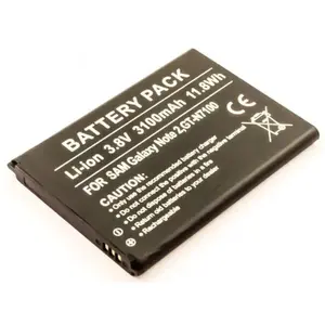 Аккумулятор для Samsung Galaxy Note 2 N7100 — MicroSpareparts Mobile MSPP4112, LiPo, размер 55×75×5 мм, чёрный