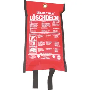 Fire blanket no fire NO 120x180 POLY 1C — 120×180 cm polyester fire blanket in polybag