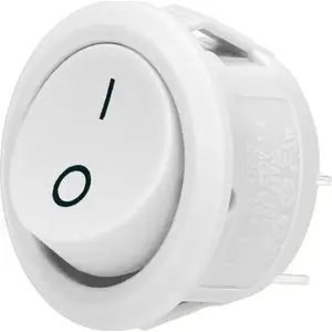 ORNO rocker switch round white OR-AE-13180/W — single-pole wall switch, white finish