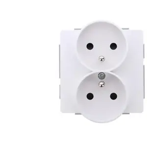 Механизм двойной розетки Karlik DECO Soft с заземлением 2x(2P+Z) белый матовый 25DGPRSO-2zp