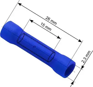 Connector insulated butt splice BLOW 3.2 mm / 26 mm blue