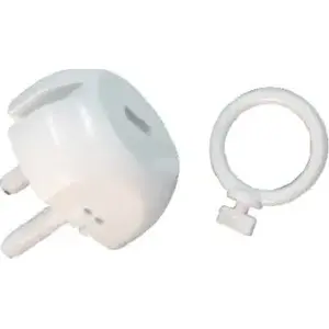 Child safety socket cover with key Plastrol ZG-1 white — electrical outlet protection