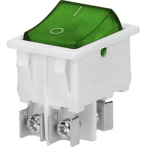 ORNO illuminated rocker switch, green button, white housing OR-AE-13179/G/W