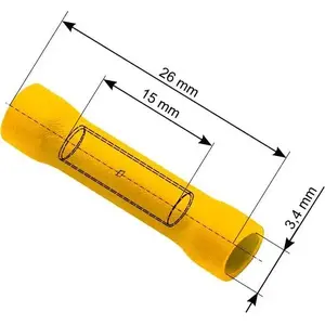 Connector BLOW 43-027# insulated butt splice 4.3 mm / 26 AWG yellow