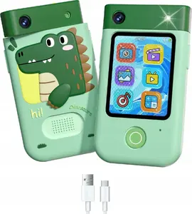 Digital camera Xrec BLS-i9 48MP 1080p kids camera with games, flashlight, MP3, alarm and phone functions — green dinosaur