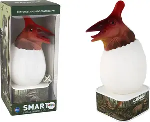 Galda lampa LEANToys Lampka Jajko Dinozaur Pterozaur LED Micro USB – bērnu naktsgaisma, uzlādējama