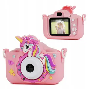Digital Camera Xrec X2 for Kids — 48MP sensor, 1080p video, 5 games, MP3 playback, pink unicorn design