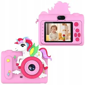 Цифровой фотоаппарат Xrec SB10125 40MP HD с селфи-объективом, MP3, для детей — розовый единорог