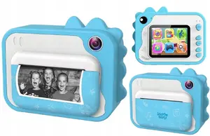 Instant Digital Camera ATMOSPHERA P80 — 20MP photos, 1080p video, MP3 playback, photo printer (blue)