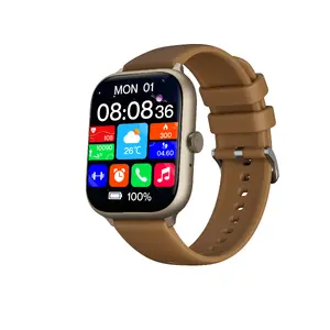 Умные часы No name IMIKI ST1 41 мм, 1.78" (4.52 см) IPS 368×448, сенсорный экран, коричневые, силиконовый ремешок