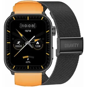 Viedpulkstenis Gravity GT28-2 vīriešu — maināms siksniņa un metāla aproce, oranži‑melns