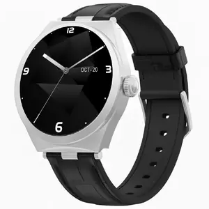 Смарт‑часы Gravity GT25-8 — серебристый корпус, чёрный ремешок