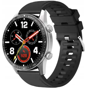 Смарт‑часы Gravity GT10-6 — серебристый корпус с металлическим браслетом и дополнительным ремешком