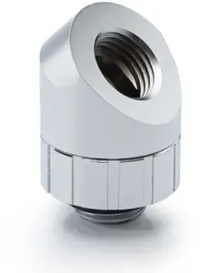 45° Rotary Tube Fitting BitsPower Artemis — BPM-AT45R-SL, silver sandblasted