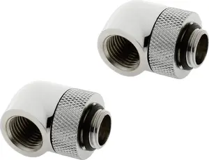 Adapteris 90° XSPC G1/4" vīrietis uz G1/4" sieviete, grozāms, hroms