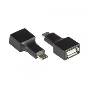 Cable gender changer Alcasa USB-AD201 — USB-C to USB-A, nickel-plated contacts, black