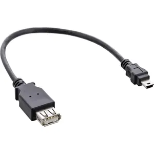 InLine USB 2.0 Adapter Cable USB A Female to Mini 5-Pin Male Black 0.2m