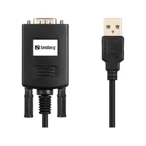 USB‑uz‑sērijveida adapteris SANDBERG Sandberg USB to Serial Link, PL‑2303GT čips, melns, 400×35×15 mm