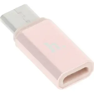 Adapter HOCO USB-C to microUSB, pink