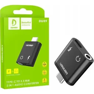 Vega USB-C to 3.5mm Jack and USB-C Adapter, Black