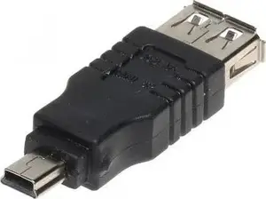 Адаптер-кабель USB miniUSB на USB A, No name, модель USB-W-MINI/USB-G, чёрный