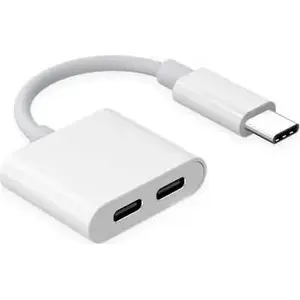 USB-C audio and charging adapter Mocco RoGer JH-032 — USB-C to 2× USB-C (audio + charging)