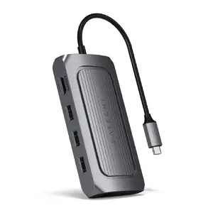 Laptop dock Satechi ST-U4MA3M USB Type-C, USB Power Delivery up to 100W, Gigabit Ethernet, SD/MicroSD, 60Hz, Grey