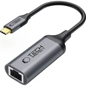 USB-C to RJ45 Ethernet Adapter Tech-Protect — Black, Gigabit LAN