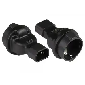 Power plug adapter Alcasa PA-1402S — C14 plug to Type F socket, 250 V, black