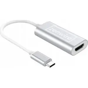 Переходник USB-C на HDMI zenwire ZW-01F, серебристый