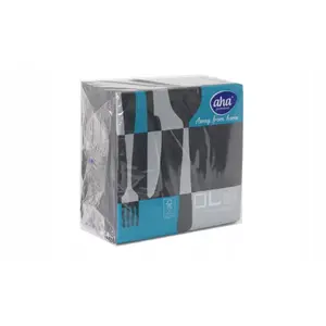 Napkins aha: AFH AHA 3-layer 1/4 fold 40x40 cm 100 pcs black