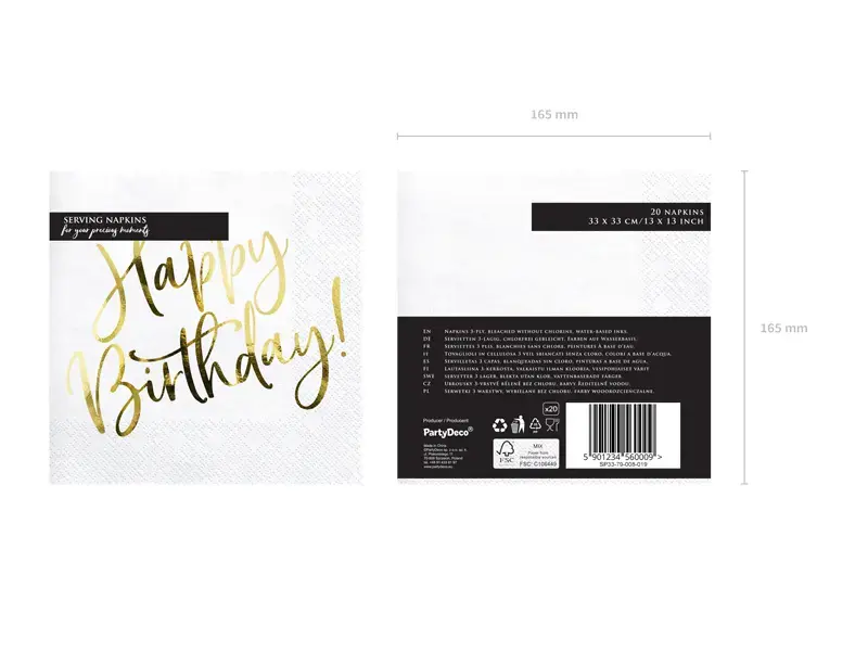 Paper napkins PartyDeco SP33-79-008-019 Photo 5