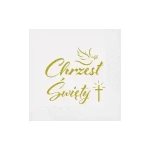 Paper Napkins GoDan 33x33 cm 20 pcs — baptism dove and cross design