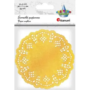 Paper napkins Titanum round 11.5 cm gold, 35 pcs