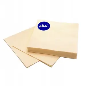 Paper napkins aha: 3-ply 33×33 cm 1/4 fold 20 pcs champagne