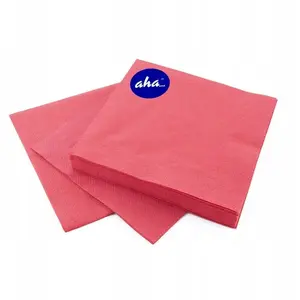 Paper napkins aha: 3-ply, quarter-fold 33×33 cm, 20 pcs, red
