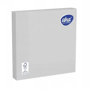 Paper napkins aha: 3-ply 1/4 fold 33×33 cm 20 pcs silver