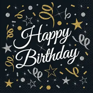 Paper napkins GoDan B&C Happy Birthday 33 x 33 cm, 20 pcs