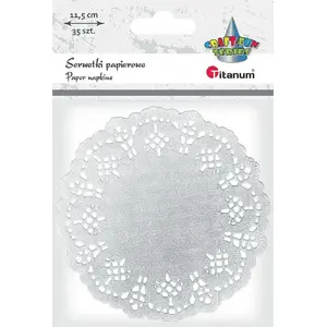 Paper napkins Titanum round 11.5 cm silver, 35 pcs