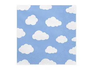 Papīra salvetes PartyDeco SP33-14 zils/balts 330×330 mm, raksts, 20 gab.