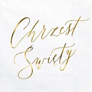 Paper napkins PartyDeco Party Deco Serwetki Chrzest Święty 3-ply 33x33 cm white 20 pcs