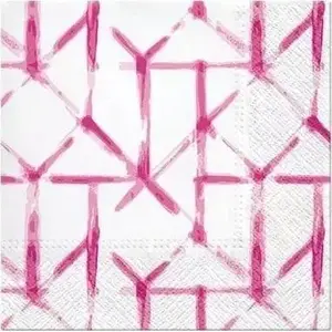 Paper napkins Paw Watercolor Grid pink 33×33 cm 20 pcs