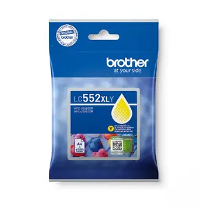 Оригинальный картридж Brother LC552XLY, жёлтый, пигментные чернила, 1 шт., 1500 страниц