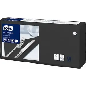 Салфетки Tork advanced 2-слойные мягкие обеденные, черные – Tork 477148